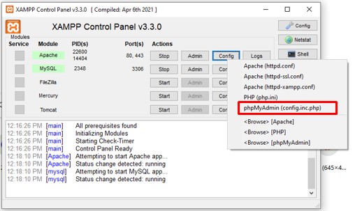 4_XAMPP Control Panel
